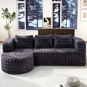 Hobestluk 96" Cloud Sectional Couch Modern Boneless 3 Seater with Oversized Chaise L Shaped Modular Sofa for Living Room No Assembly Required