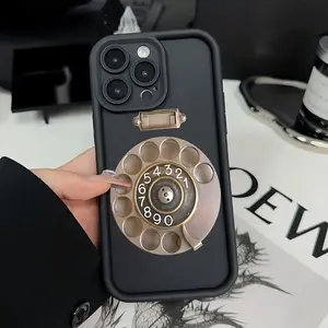A Creative Retro Telephone Pattern Matte Phone Case, Suitable for iPhone 17 Air/16 Plus/15 Pro Max/14 Pro/13/12/11/XS Max/X Phone Case, Ideal Gift for Family, Friends, Lovers, Boyfriend, Girlfriend, Best Choice for Holiday Gifts TY940