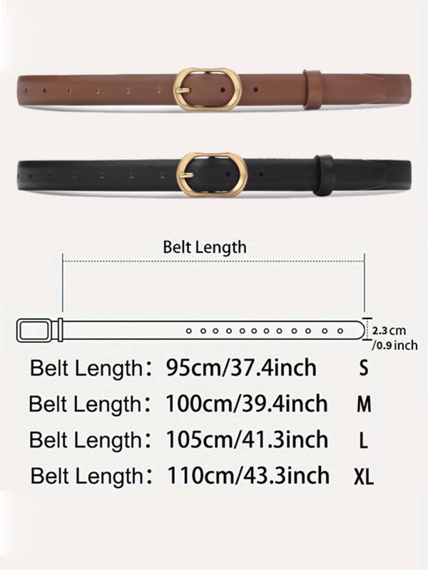 Women's PU Belt, Solid Color Strap and Alloy Buckle, Fashionable Classic Accessory, Suitable for Daily Use, All Seasons