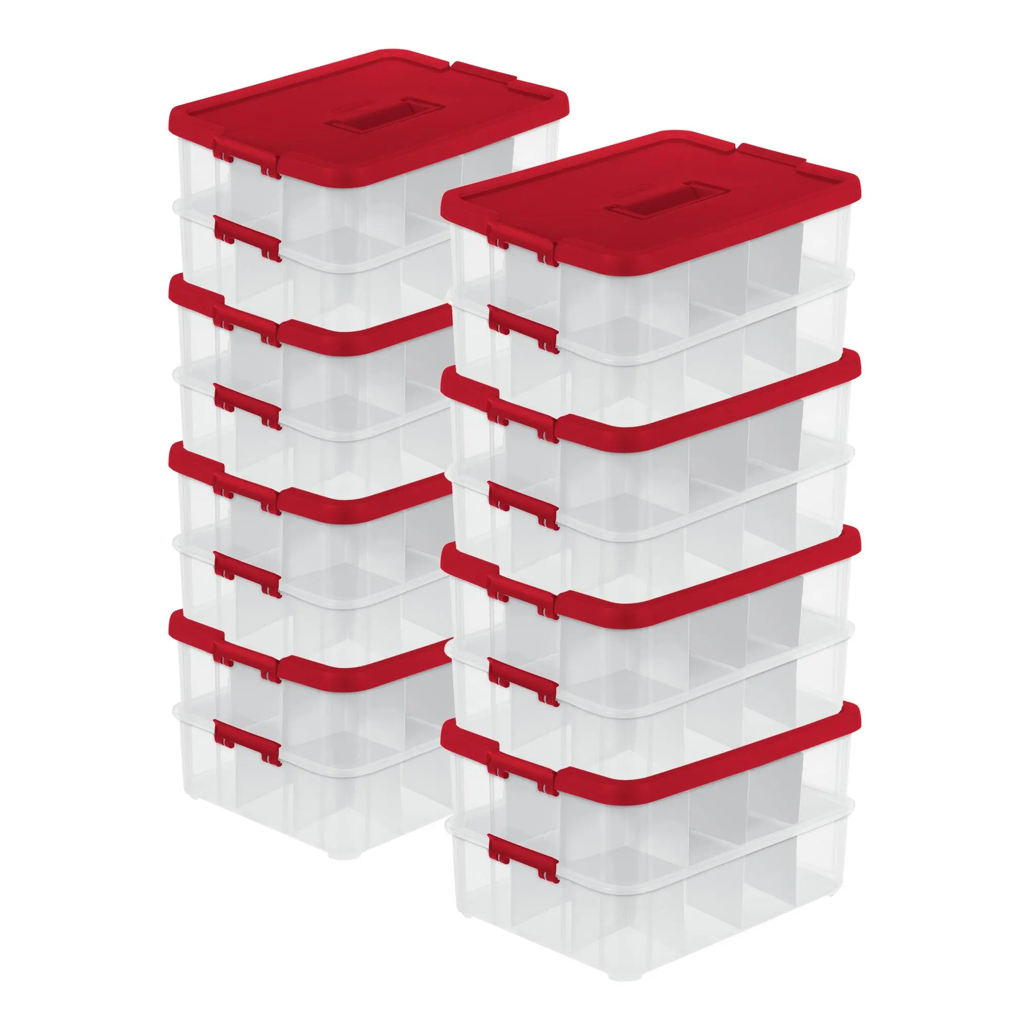Sterilite 24 Compartment Stack & Carry Christmas Ornament Storage Box (12 Pack)