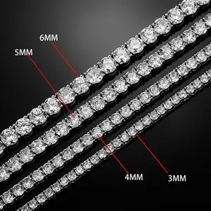 2mm 925 Sterling Silver Moissanite Bracelet 3mm D VVS1 Diamond with GRA for Women Sparkling Wedding Party Fine Jewelry