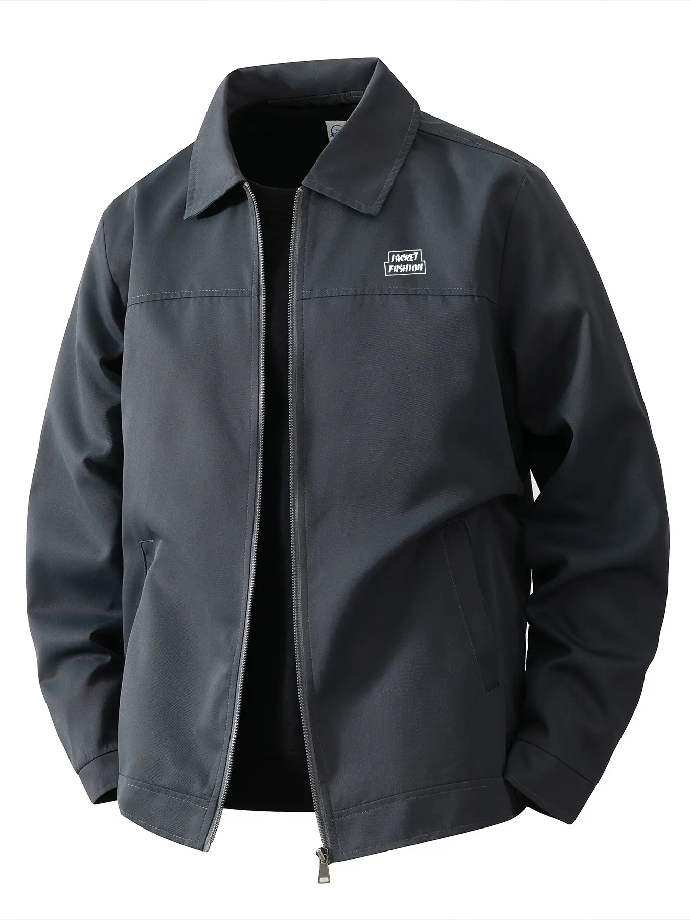 Men's lightweight jacket, solid color light business style lapel jacket, Solid Zip Front zipper closure, machine washable, polyester fiber, suitable for daily casual, work and formal occasions - Spring and Autumn, Workwear Jackets, Casual Style Outerwear