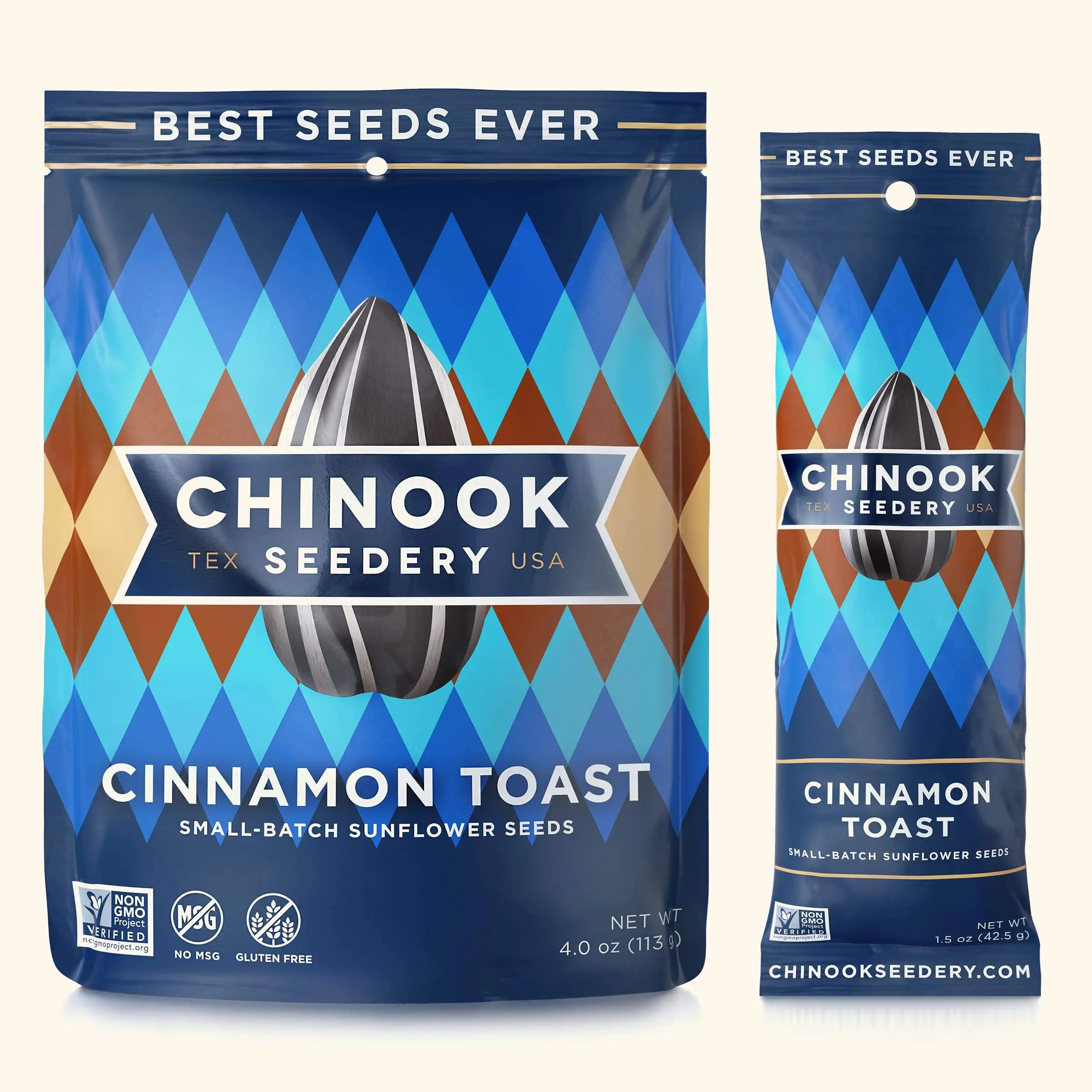 Chinook Seedery Cinnamon Toast Flavored Sunflower Seeds, 12-Pack 4oz Snack Bags - Vegan, Gluten-Free, Small Batch, High Protein, Keto-Friendly, Non-GMO, Low Sodium, Cupboard-Stable