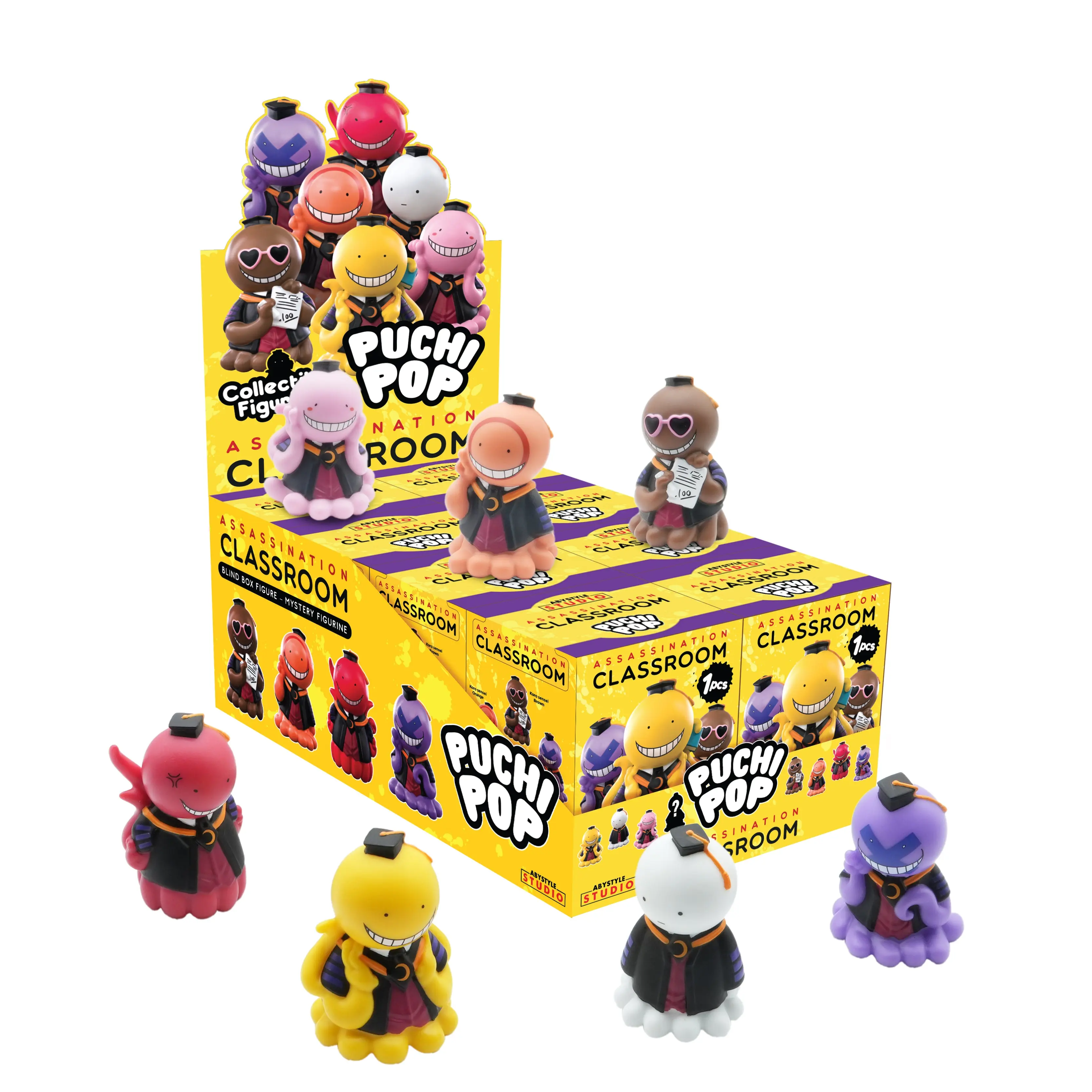 ABYstyle Studio Assassination Classroom Puchi Pop Collectible Figure Blind Box Bundle 8 pcs Collect Them All Anime Manga Merch Gift