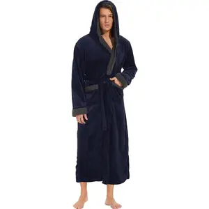 Luxury Premium Men's ccko Mens Robe with Hood, Big and Tall Warm Soft Plush Robes for Men, Men's Bathrobe with Pockets for Spa Bath Shower