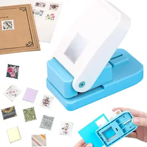 Stamp Punch, Stamp Puncher, 1X0.8inch Rectangular Postage Stamps Punches, Stamps Shaped Paper Punch, Lever Paper Punches for Crafting,Craft Cutter Hole Puncher for Scrapbooking Journaling Card Making