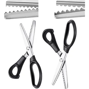 2 Professional Serrated Scissors | Multi-functional Stainless Steel Tailor's Scissors, Suitable for Sewing, Paper Cutting and Fabric Work, Ambidextrous