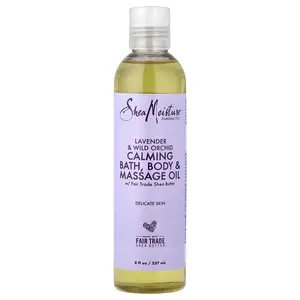 SheaMoisture Calming Bath, Body & Massage Oil, Delicate Skin, Lavender & Wild Orchid, 8 fl oz (237 ml)