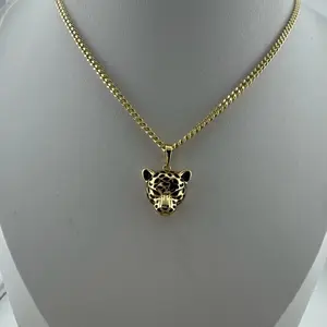 14k Gold Plated Chain with Leopard Pendant