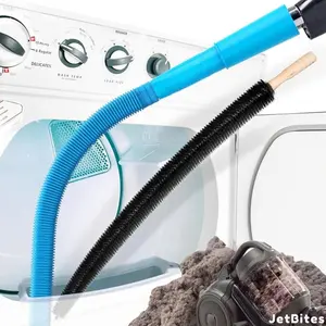 2 Pieces Dryer Vent Cleaner Kit with Flexible Brush and Vacuum Hose Attachment - Blue