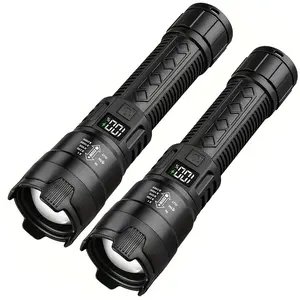 Ultra-Bright LED Flashlights, USB Rechargeable, Adjustable Zoom, Portable Emergency Lighting, Ideal for Fishing, Exploration, Work, High Lumen Flashlight, High Lumens Flashlight