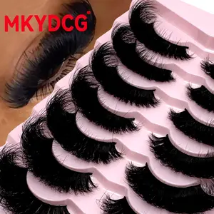 New 8-25 mm lashes 10 Pairs 3D Mink Natural Messy Faux Mink False Lashes With Luxurious Volume For Dramatic Look Reusable And Easy Application