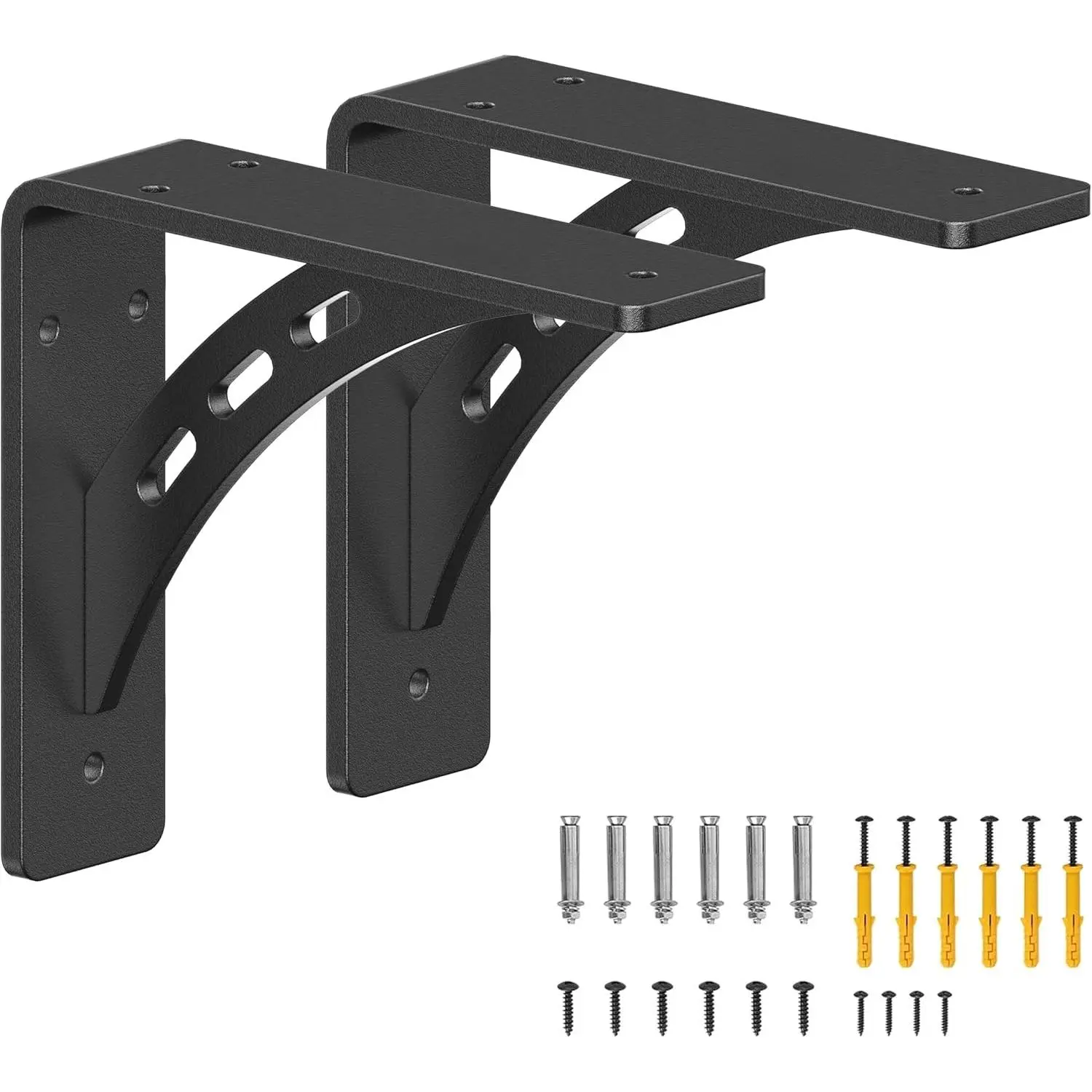 6 inch x 5 inch Heavy Duty Shelf Brackets , Alloy Metal Mantel Brackets (Set of 2) Fireplace Mantel Brackets - Countertop Support (6'' x 5 '')