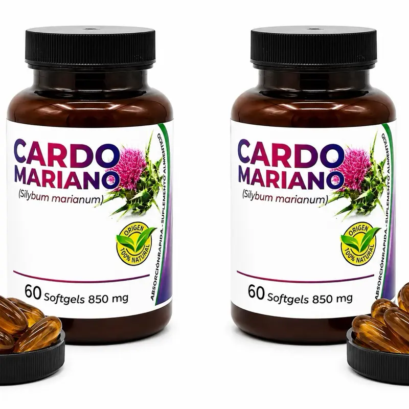 2 Pack Cardo Mariano 60 Capsulas Blandas – Cardo Mariano Suplemento natural – 60 capsulas blandas Silybum marianum -Milk Thistle