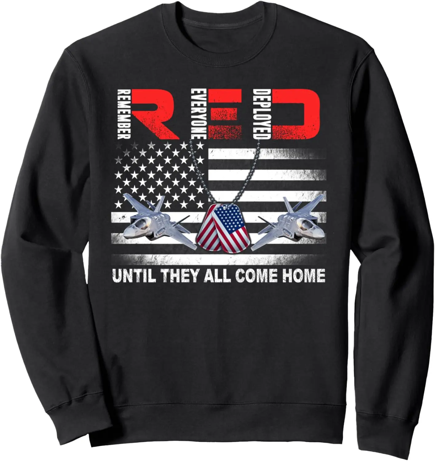 RED Friday Military Shirts Air Force USAF US Flag Veteran Sweatshirt