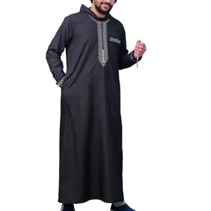 Men’s Fashion Long-Sleeve Thobe/Shirt, Ethnic Style, Ramadan Gown, Moroccan Robe