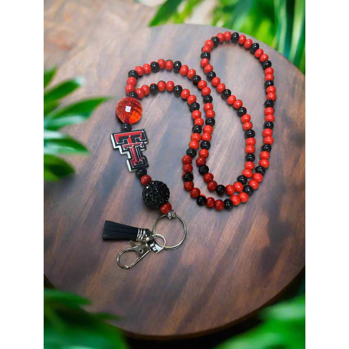 Red Raiders Custom Beaded Lanyard