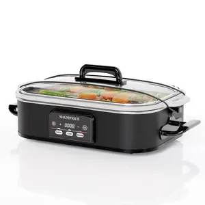 Magnifique Casserole Crock  4-Quart Slow Cooker, Locking Lid Adjustable Temperature Keep Warm Oven Dishwasher-Safe Casserole Pan