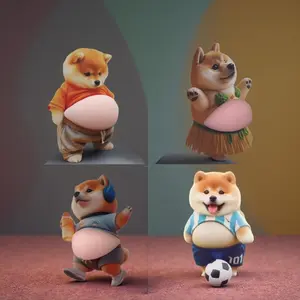 Cute Shiba Inu Stickers Set, Fun Door Decals, 3D Belly Dog Stickers, Collectible Cutout Decorative Stickers for Phone Cases, Stationery, Car, Sticker For Cars