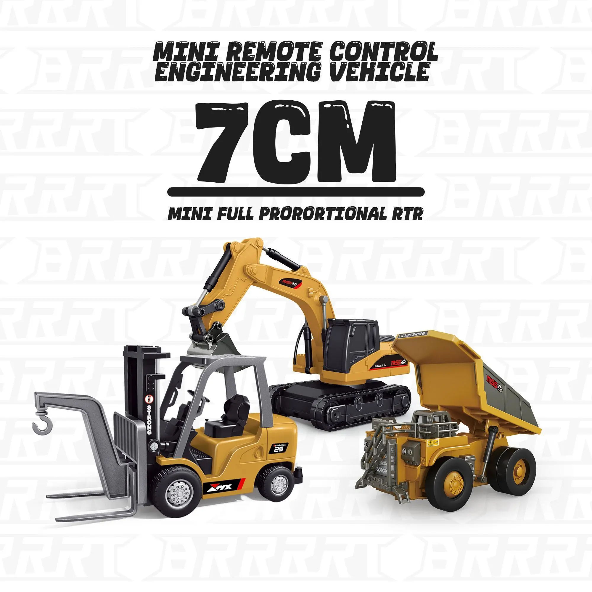 BRRRRT 1/64 Scale Mini Forklift Toy Set – Includes RC Excavator, Dump Truck & Bulldozer, Full-Scale Design with Lights & Sound, Remote-Control Construction Vehicles for Kids & Adults, Perfect Christmas Gift