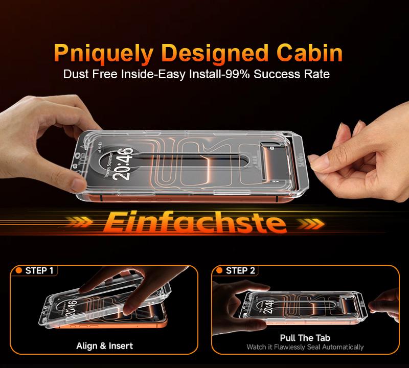 One Fish 360° Privacy Screen Protector 2 Pack for iPhone Full Coverage Anti-Spy Electroplated Fingerprint-Proof 4 Sides Protection