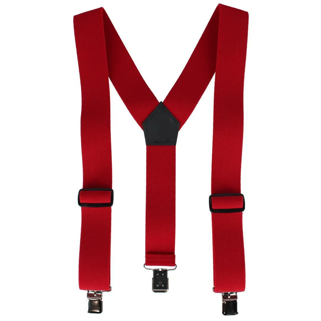 Welch Male Big & Tall 2-in Adjustable Y-Back Clip-On Work Suspenders, Heavy Duty, 2-In Super Tuff Stuff, Genuine Leather, Customized Fit for Larger Frames