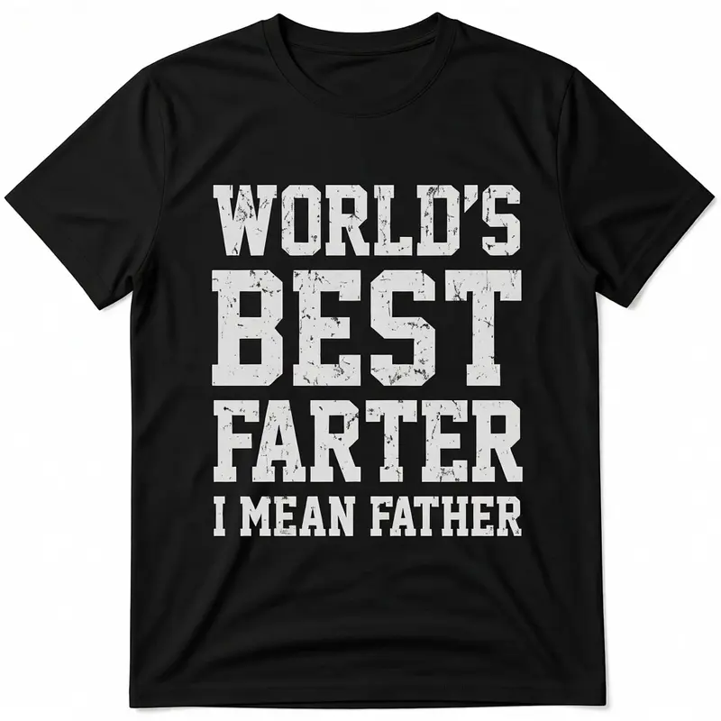 Men's Cotton Round Neck Short-Sleeve T-Shirt - Casual Streetwear Clothes, Funny Graphic Print, Father's Day Gift for Dad