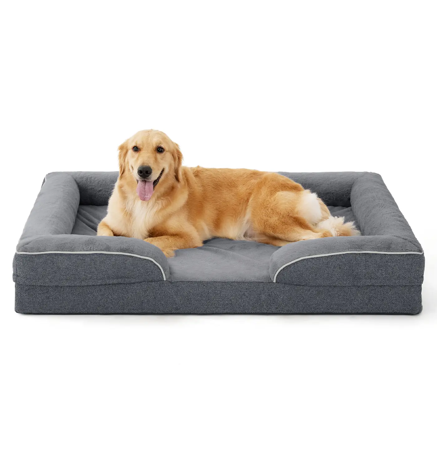 MADE 4 PETS Orthopedic Dog Bed for Large Dogs with Egg-Crate Foam & Waterproof Liner, Comfortable & Durable Pet Sofa, Machine Washable Removable Cover