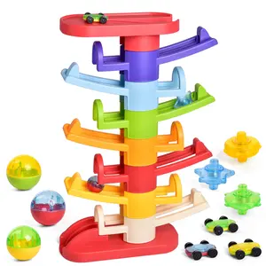 9 Layer Car Ramp and Ball Drop with Mini Cars and Balls for Toddlers Early Developmental Montessori Toys Birthday Gifts