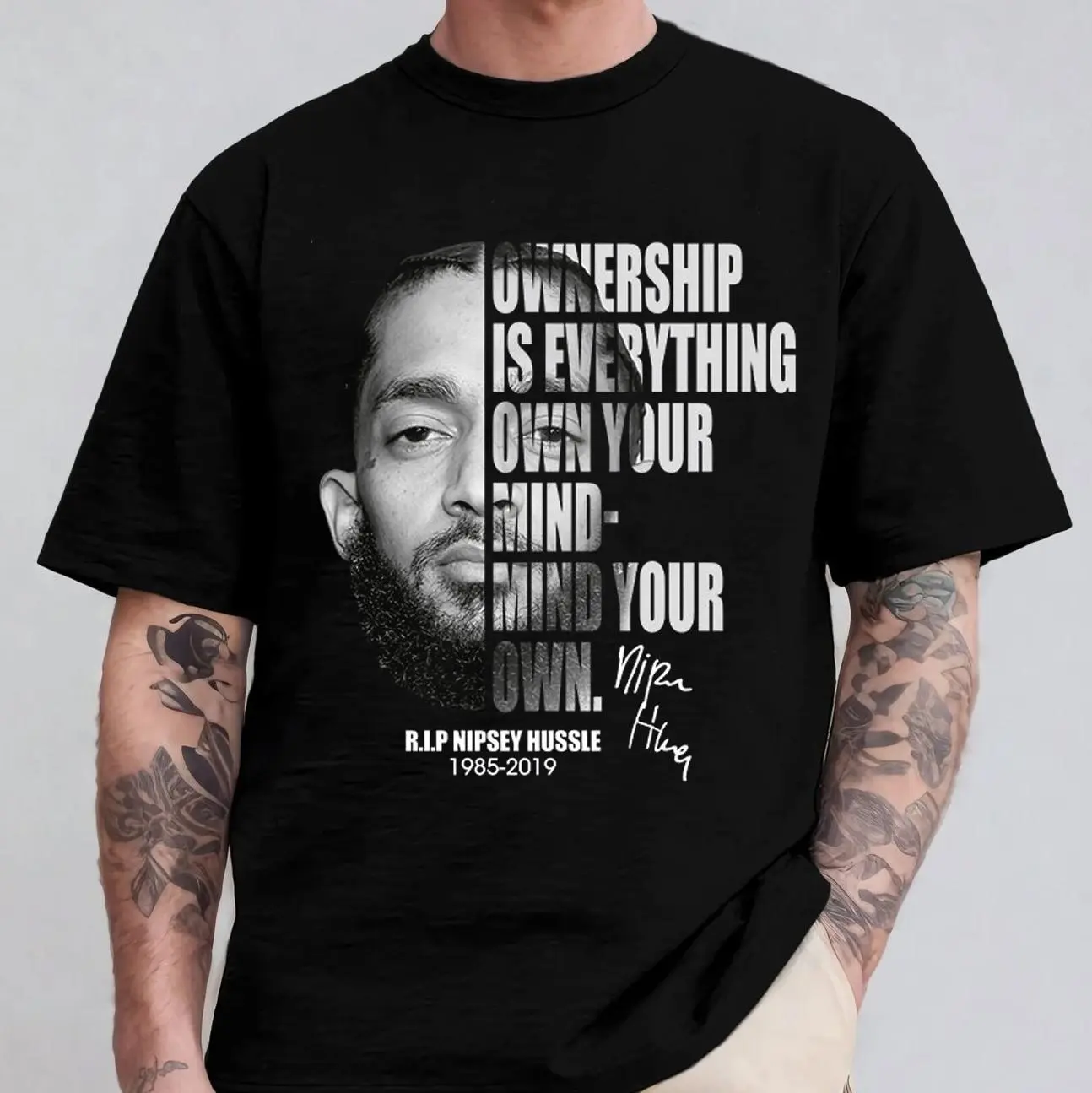 Streetwear Aesthetic Style Nipsey Hussle Ownership Is Everything Own Your Mind Mind Your Own Rip Shirt Gift for Fans T Shirt