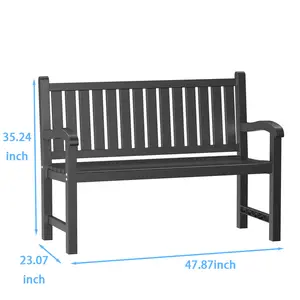 Outdoor Resin Park Bench, Waterproof & Weather-Resistant, 500-lb Capacity Patio Loveseat for Garden & Balcony