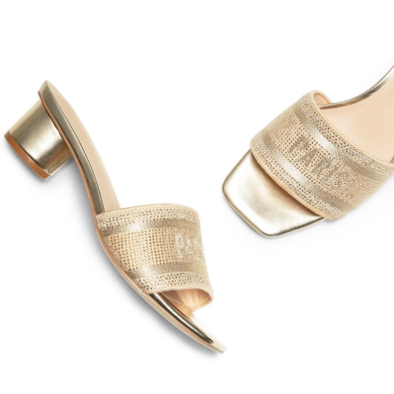 Dream Pairs Women's Square Open Toe Slip on Heels for women Low Block Chunky Heeled Sandals Slide Sandals Comfortable Casual Fashion Pumps Shoes