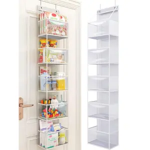 6 Layer Door Hanging Storage Bag, Door Hanging Diaper Storage Bag, Home Organizer for Bathroom, Bedroom, Living Room, Kitchen, Hangable, Room Organization Products