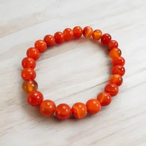 Carnelian 8mm Crystal Bracelet  - Fashion Accessory daily use