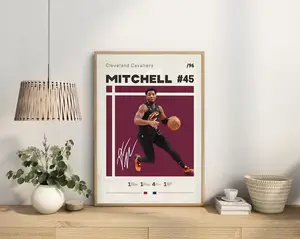 Donovan Mitchell Poster, Cleveland Cavaliers, NBA Fans, NBA Poster, Basketball Poster, Sports Poster, Gift For Him  size 11x17 16x24 24x36 inch
