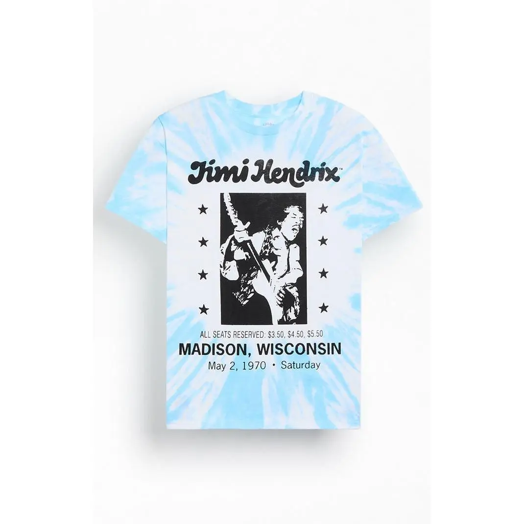 PacSun Men's Jimi Hendrix Wisconsin Tie Dye T-Shirt - Multicolor