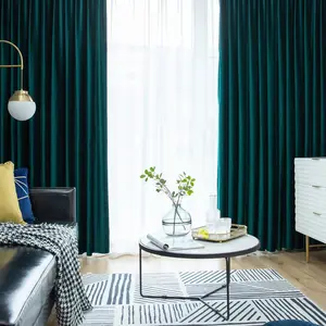 Vintage Peacock Velvet Curtains, High Light Blocking Fabric, Living Room Bedroom Hanging Curtains, Noise Reduction Insulation