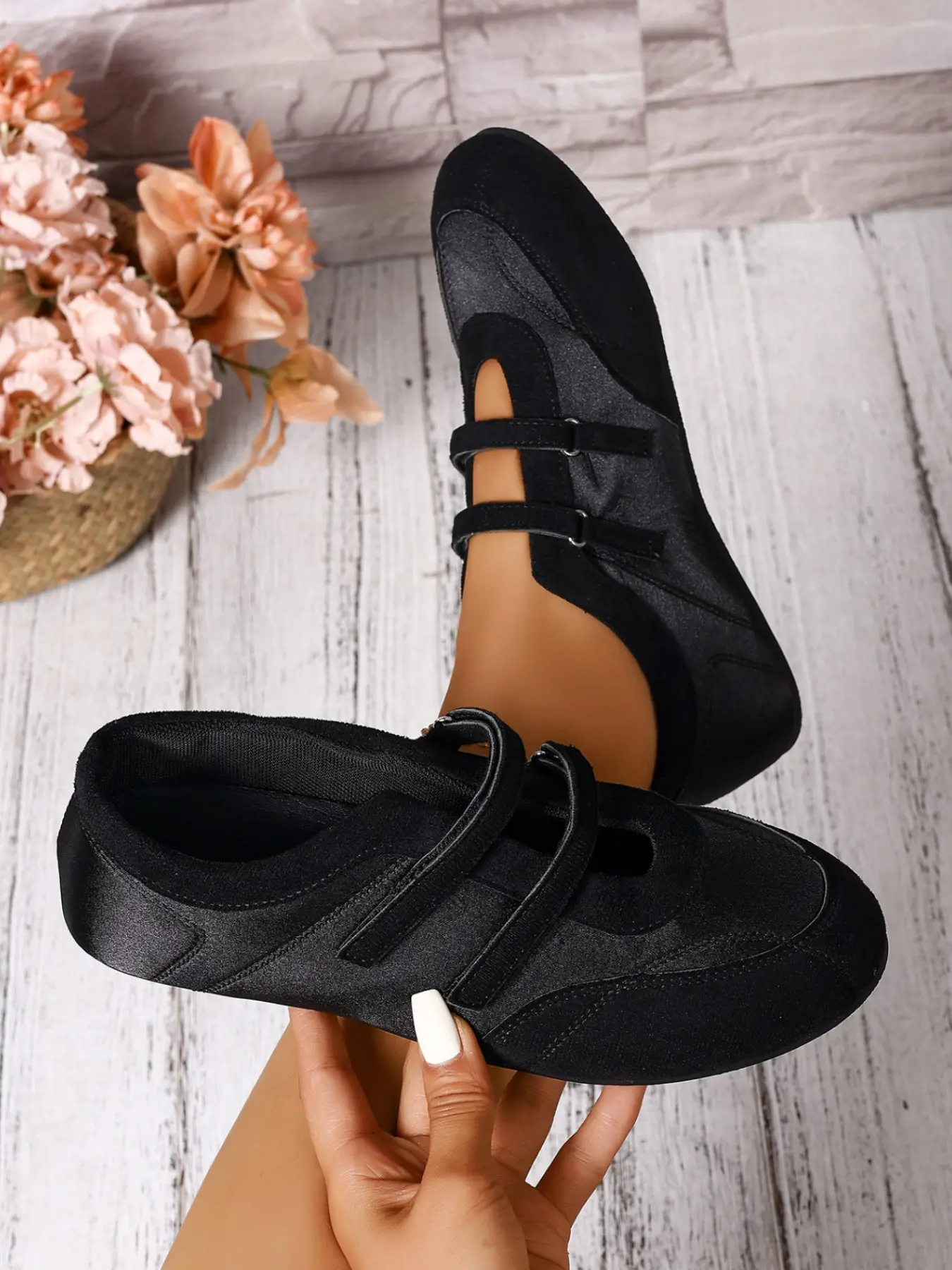 Women's Training Shoes Trainer Spring New Casual Flat Low Heel Low Cut Ankle Velcro Closure, Comfortable Walking Footwear for Daily Wear