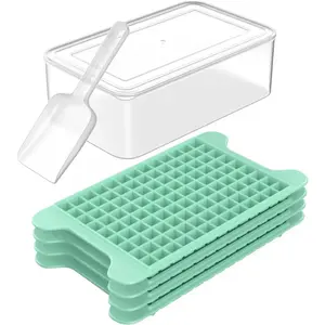 Mini Ice Cube Tray for Freezer:  Small Ice Trays for Freezer with Bin - 117x4PCS Easy Release Nugget Ice Tray - Crushed Ice Tray with Container