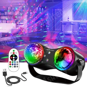 Sound-Activated Disco Lights with Rotating Disco Ball, Star Projector, Ocean Light & Laser Lights for Parties, Djs, Weddings, Festivals, Christmas