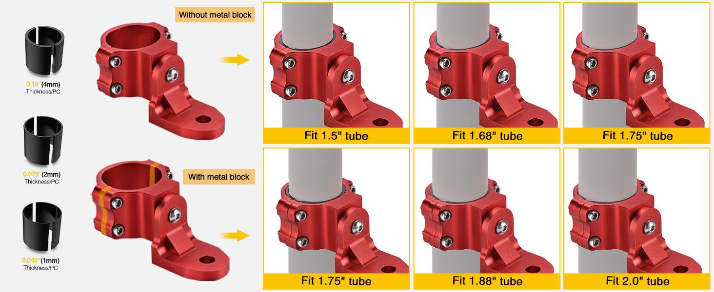 Nilight UTV Flag Antenna Mount Whip Light Mounting Bracket Red Adjustable Heavy Duty for 1.5" to 1.75" and 1.75" to 2" for Polaris RZR Ranger Can Am Maverick X3 Talon