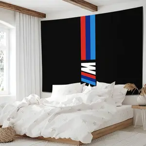 🏁 M Performance Stripe Print Tapestry, Modern Stripe Design, Bold Racing-Inspired Wall Hanging for Garage & Man Cave Decor, Viral Aesthetic Tapestries to Elevate Car Enthusiast Space, Perfect Gift for Racing Fans