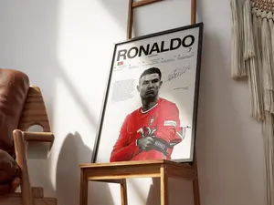 Ronaldo Poster , Soccer Wall Art Print, Footbal, Trio Sports Decor, CR7 Gift V1