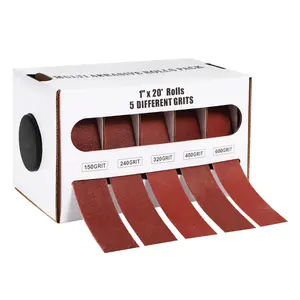 5 Grits Emery Cloth Roll, Multiple Grit Sizes, Abrasive Sandpaper Roll with Dispenser, 150 240 320 400