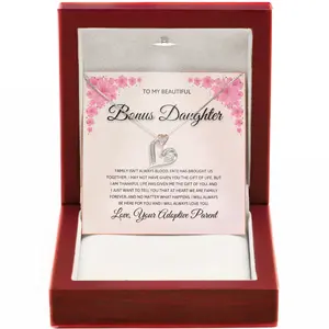 Adopted Daughter Necklace Sentimental Gift Featuring Eternal Bond Quotes Perfect For Stepdaughter On Holidays Or Anniversaries