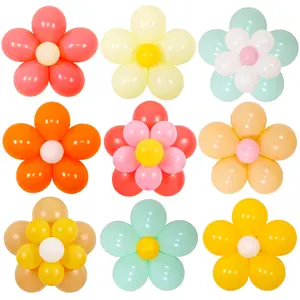 136 Pcs Daisy Flower Balloons DIY Kit  Groovy Boho Theme Party Decorations Daisy Flower Balloon Set for Groovy Retro Hippie Birthday Baby ShowerWedding Party Supplies