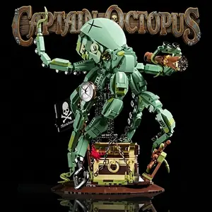 Pirate Building Blocks Octopus Sea Monster Adventure Treasure Hunt Puzzle Toy for Kids Adults STEM Educational Gifts 1128pcs