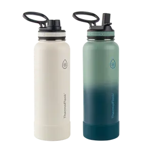 40oz Bottle 2 Pack w/ Spout Lid + Straw Lid