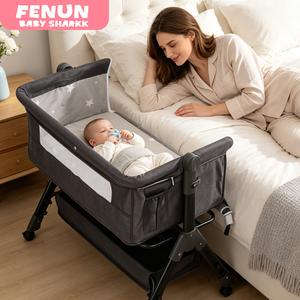 Baby Bassinet,  Crib for Infant and Newborn, Bedside Sleeper with Storage Basket and Mosquito Net, Easy to Fold, Height Adjustable, Portable Side Bed Crib portable Baby Furniture,DealsForYouDays