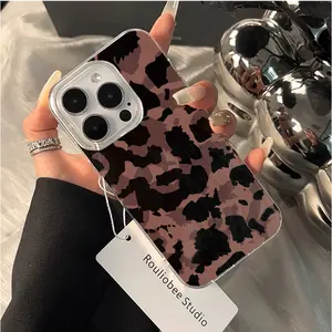 Brown leopa Premium all-inclusive English alphabet cell phone case for Galaxy A03 A03S A04S 4G A1 A12 A13 LIE 4G A14 A15 A23 A25 5G A32 4G A35 5G A51 4G A53 5G   FE iPhone 7 7 PLUS 8 8 PLUS X XR XS XS MAX 11 12 13  14 14 PRO 15 15 PRO  16 16 PRO